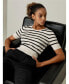 Фото #5 товара Women's Silk Striped Cropped Knit Top