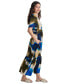 Women's Printed V-Neck Short-Sleeve Maxi Dress Expld Ink, M - фото #3