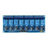 Optoisolation relay module 8 channel - 10A/250VAC contacts - 12V coil - blue