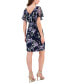 Women's Jersey-Fabric Flutter-Sleeve Sheath Dress
