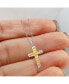 ფოტო #2 პროდუქტის Brushed Yellow IP-plated Cross Pendant Ball Chain Necklace