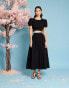 Фото #3 товара Sister Jane jacquard maxi skirt co-ord in black