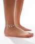 Фото #3 товара Monki mix and match drop dots anklet in silver