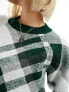 Фото #5 товара Mango tartan check jumper in green