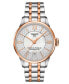 ფოტო #1 პროდუქტის Women's Swiss Automatic Chemin des Tourelles Powermatic 80 Helvetic Pride Two-Tone Stainless Steel Bracelet Watch 32mm