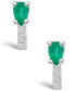 Фото #3 товара Emerald (3/4 Ct. t.w.) and Diamond (1/8 Ct. t.w.) Stud Earrings