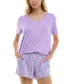ფოტო #6 პროდუქტის Women's Short-Sleeve Boxy Pajama Top