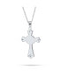 ფოტო #2 პროდუქტის Created White Opal CZ Christian Eternal Circle Botonee Cross Pendant Necklace For Women For Sterling Silver