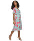 ფოტო #3 პროდუქტის Petite Printed Chiffon V-Neck Dress