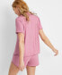 Фото #2 товара Women's 2-Pc. Short-Sleeve Notched-Collar Pajama Set XS-3X, Created for Macy's