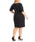 Фото #2 товара Plus Size Dot-Print Side-Tab Sheath Dress