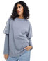 Фото #1 товара ASOS DESIGN double layer oversized t-shirt in washed grey