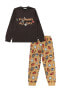 Erkek Çocuk Pijama Takımı 10-13 Yaş Vizon