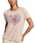 Women's Rose Heart Graphic Crewneck T-Shirt