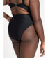 Plus Size Grommet Detail Bikini Bottom - 28, Black