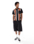 Фото #1 товара Dickies fieldale striped knitted polo shirt in black