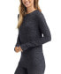 ფოტო #3 პროდუქტის Petite SoftKnit Crewneck Thumbhole-Cuff Top