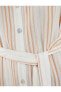 Midi Gömlek Elbise uzun Kollu Kuşaklı Viskon