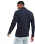 BOSS Passerby long sleeve polo in navy