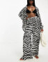 IIsla & Bird long sleeve beach shirt co-ord in black and white zebra print