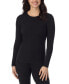 ფოტო #1 პროდუქტის Women's Ribbed Crewneck Long-Sleeve Top