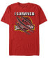 Jurassic Park Men's I Survived Scratch Short Sleeve T-Shirt Красный, L - фото #1