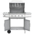 vidaXL Gasgrill 4+1 Brenner Silbern