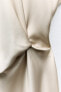 Фото #9 товара Атласное платье миди со сборкой на поясе ZARA