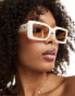 AIRE X ASOS parallax rectangle sunglasses in white