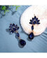 ფოტო #2 პროდუქტის Women's Blue Flora Teardrop Earrings