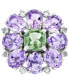 ფოტო #5 პროდუქტის EFFY® Pink Amethyst (10-1/10 ct. t.w.) & Green Quartz (2-3/4 ct. t.w.) Flower Statement Ring Sterling Silver