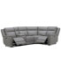 Фото #2 товара Addyson 117" 5-Pc. Leather Sectional with 2 Zero Gravity Recliners with Power Headrests, Created for Macy's