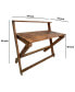 Фото #5 товара 42 Inch Rectangular Mango Wood Home Office Desk, Top Shelf, X Shaped Folding Frame, Brown