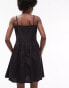 Topshop strappy pleated mini sundress in black Черный, 46 - фото #4