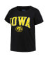 ფოტო #3 პროდუქტის Women's Black Iowa Hawkeyes Plus Size Arch Over Logo Scoop Neck T-shirt