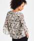 Women's Printed Ruffle-Sleeve Blouse