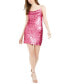 Фото #5 товара Leyden Women's Squined Cowlneck Sleeveless Mini Dress Pink M