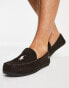 Polo Ralph Lauren declan moccassin slippers in chocolate and cream