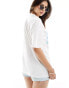 Фото #2 товара ONLY oversized t-shirt with palm spring print in white