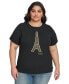 ფოტო #1 პროდუქტის Plus Size Eiffel Tower Embellished T-Shirt, First@Macy’s