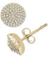 ფოტო #1 პროდუქტის Diamond Circle Stud Earrings (1/2 ct. t.w.) in 14k Gold, Created for Macy's