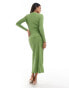 Фото #3 товара Mamalicious Maternity textured jersey maxi skirt co-ord in green