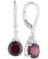 ფოტო #1 პროდუქტის Garnet (3 ct. t.w.) & Diamond (1/8 ct. t.w.) Leverback Drop Earrings in 14k Gold (Also in London Blue Topaz & Amethyst)