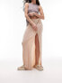 Фото #1 товара Topshop slinky twist front maxi skirt in stone