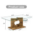Modern Coffee Table with Glass Top and Wooden Legs. Ideal for Living Room. 47.2"x25.5"x18"