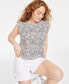 Фото #2 товара Women's Flutter-Sleeve Crewneck T-Shirt, Created for Macy's