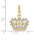 ფოტო #4 პროდუქტის Sovereign Crown Charm Pendant in 14k Gold & White Rhodium Plated