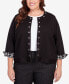 Фото #1 товара Plus Size World Traveler Ponte Jacket with Animal Trim