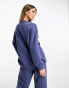 Фото #8 товара Miss Selfridge oversized sweatshirt co-ord in indigo blue