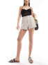 Hollister linen blend elasticated waist short in beige